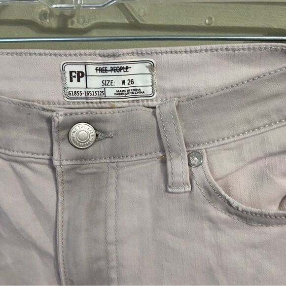 Free People White Fringe Hem Jeans - Picture 5 of 7